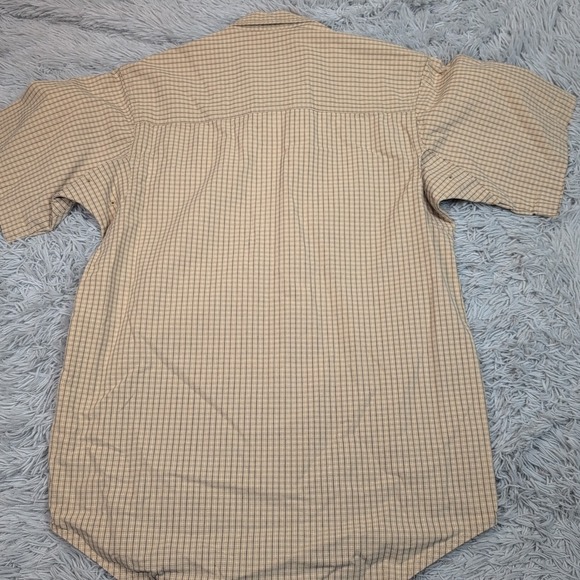 Wrangler Riggs Shirt Mens M Beige Button Up Check Pockets Work Wear Chore - Picture 2 of 8